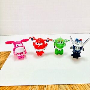 Super Wings Transform-A-Bots Lot(4) Mira Paul Dizzy Jet By Alpha